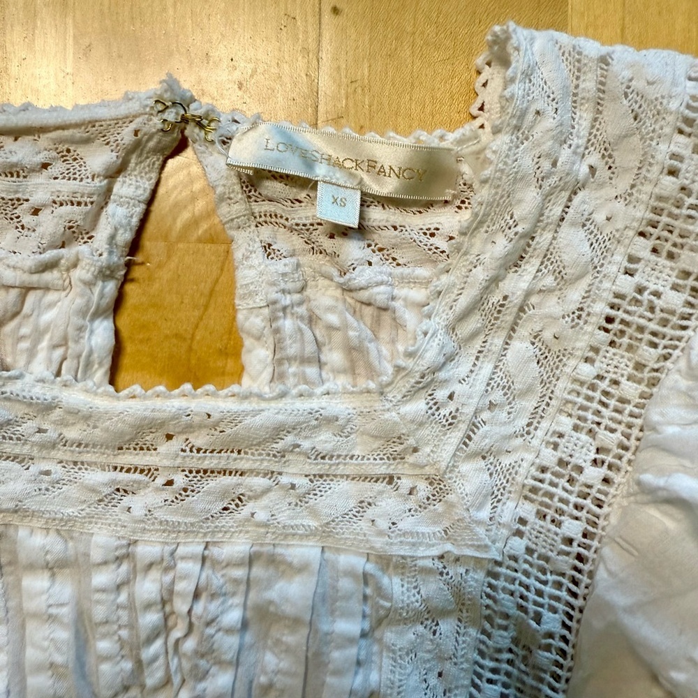 LOVESHACKFANCY White STELLA DRESS Size XS - Picture 5 of 6